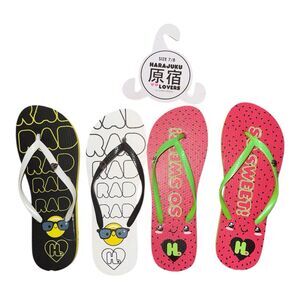 Women’s Flip-Flops Size 7/8 Colorful Graphic Designs Lot of 2 Harajuku NWT